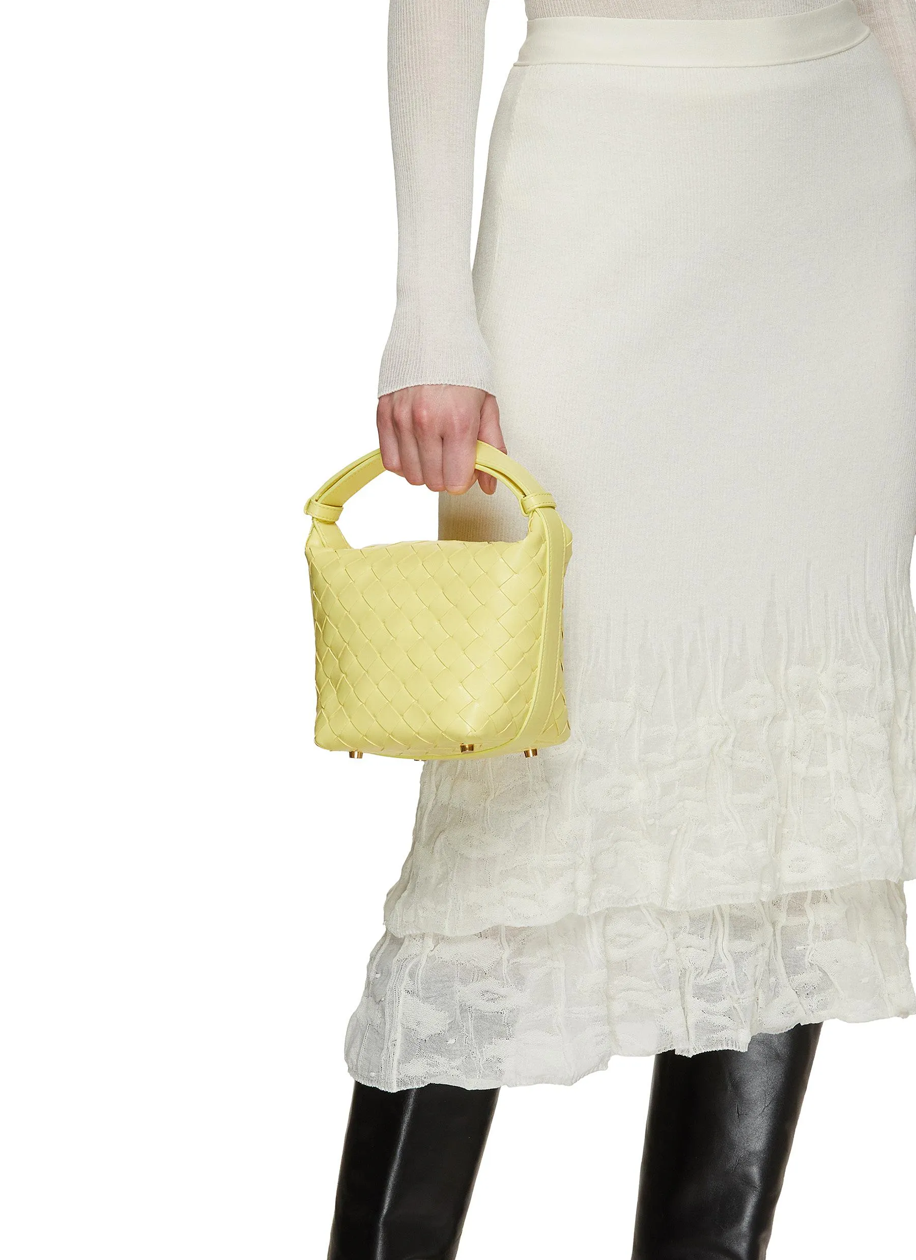 -----------BOTTEGA VENETA ---- ------------YELLOW ----Candy Wallace Leather Bag --