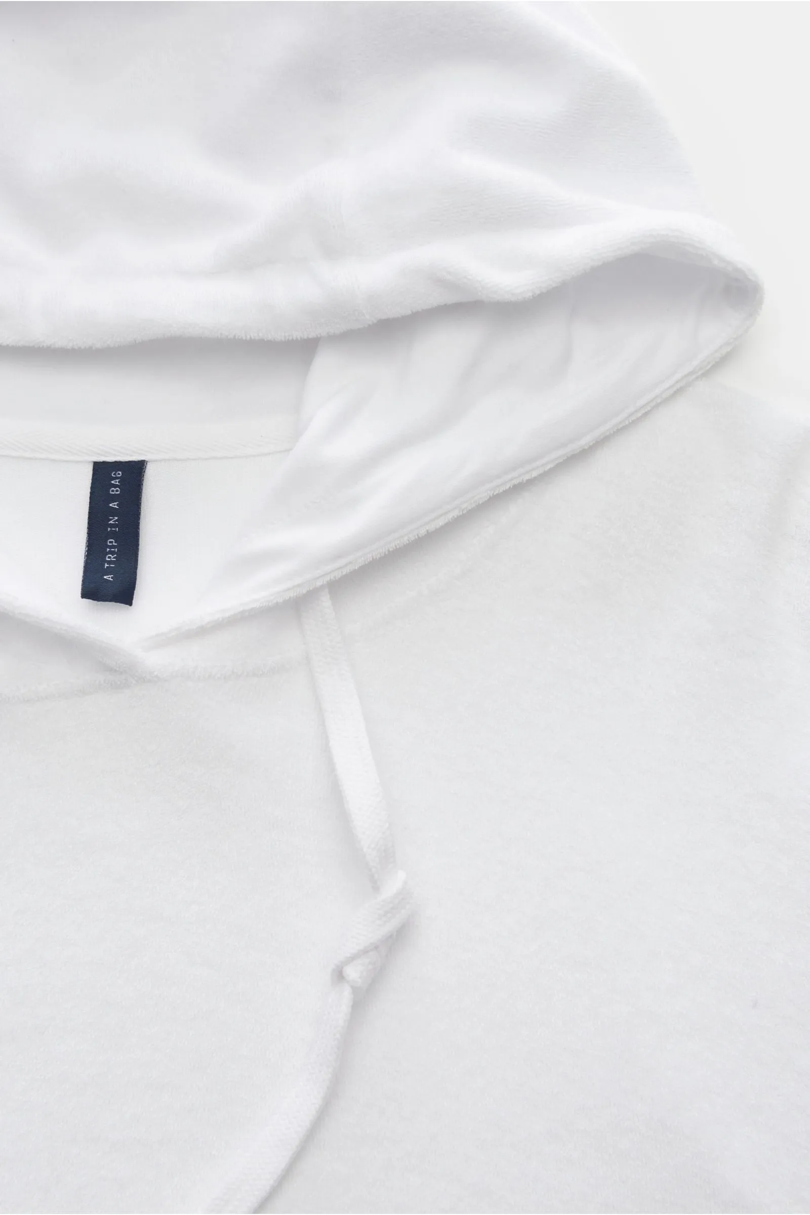 04651/ A TRIP IN A BAG terry hooded jumper 'Terry Hoodie' white