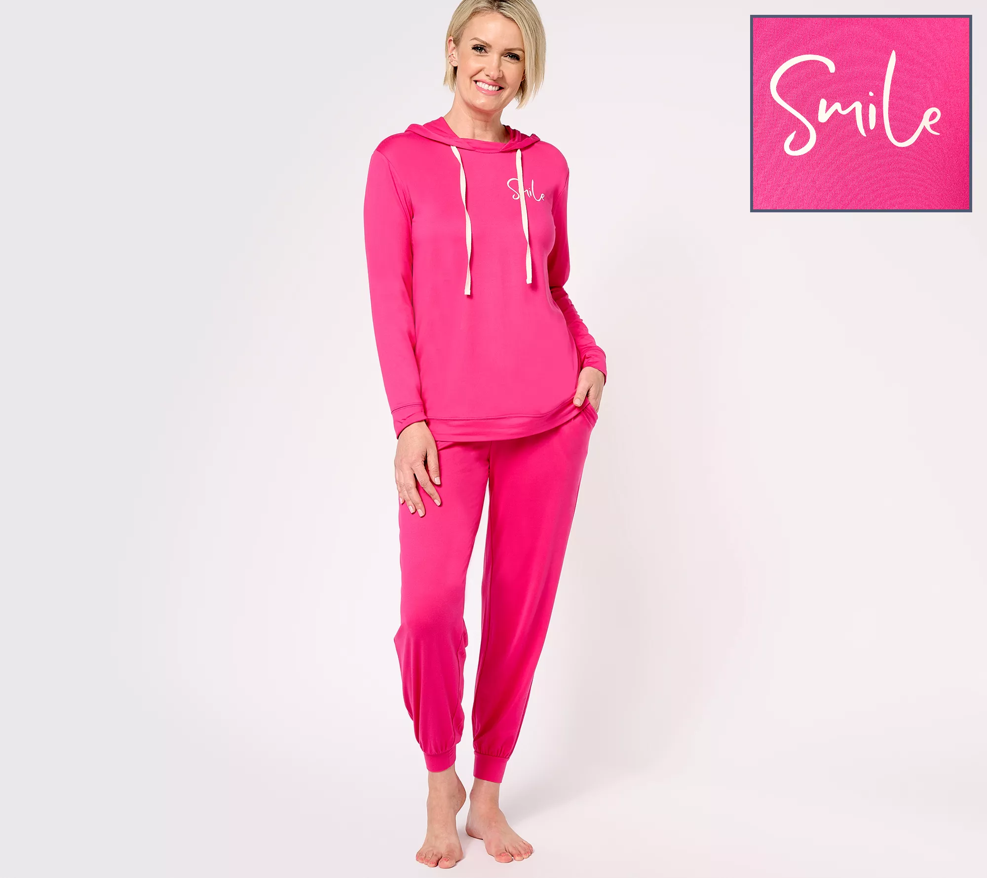 "As Is" AnyBody Petite Lush Jersey Jogger & Hoodie Lounge Set