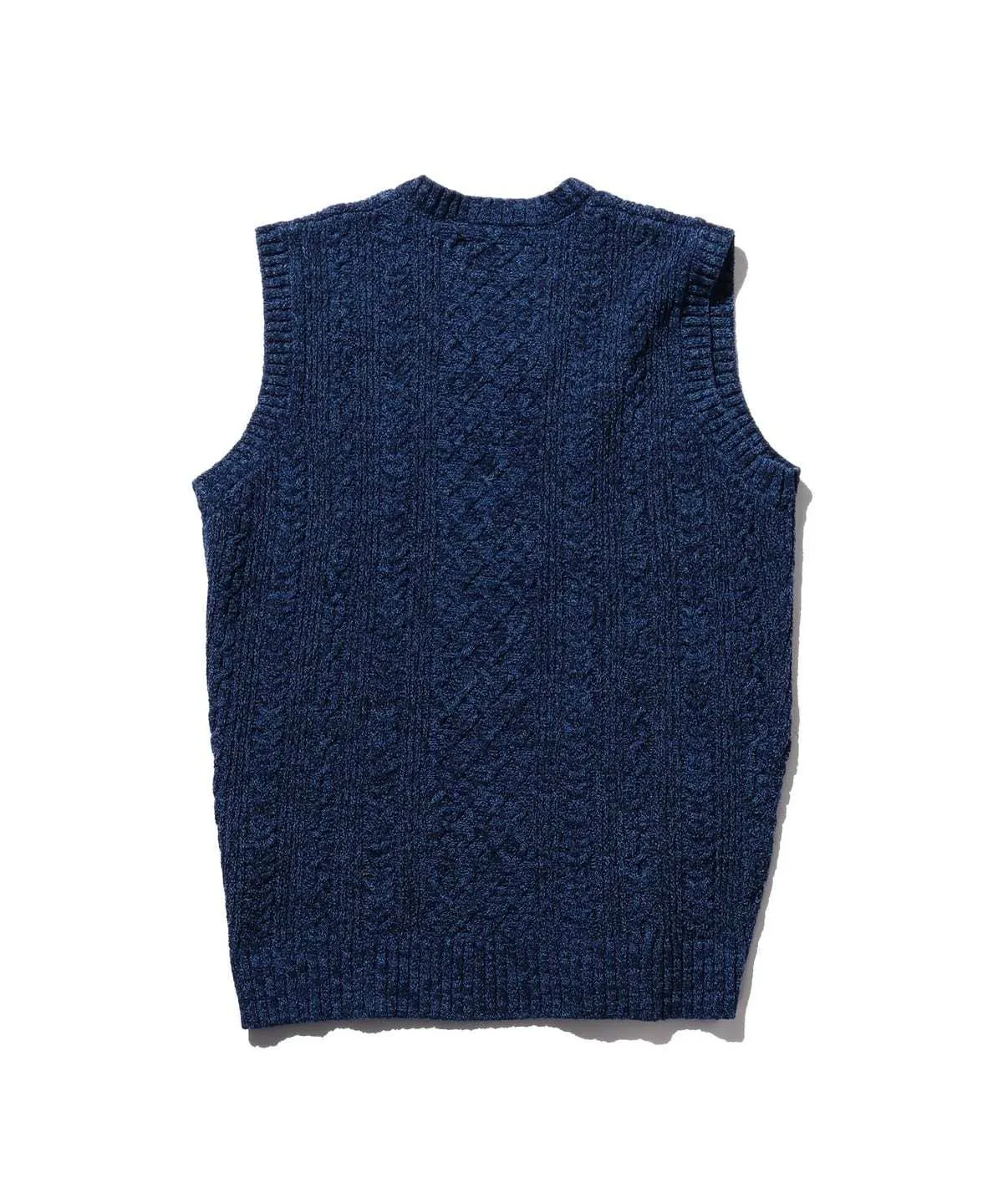 Alan Cotton Wool Pattern Vest - Indigo