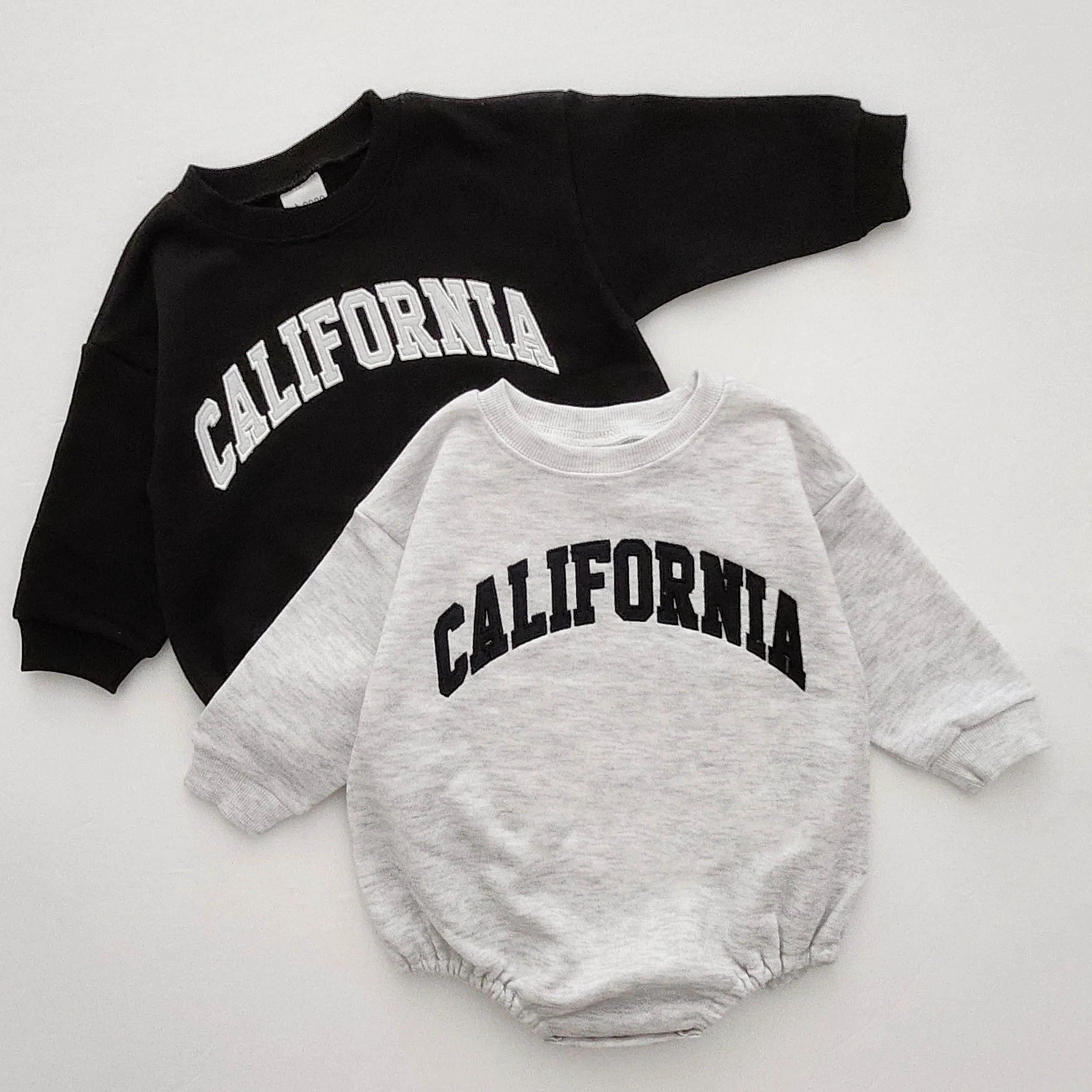 Baby California Sweatshirt Romper (0-18m) - Black