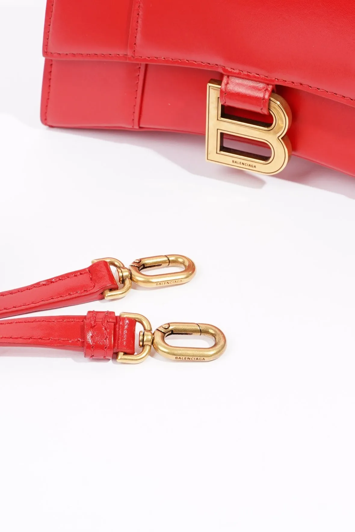 Balenciaga Hourglass Bag Red Leather XS