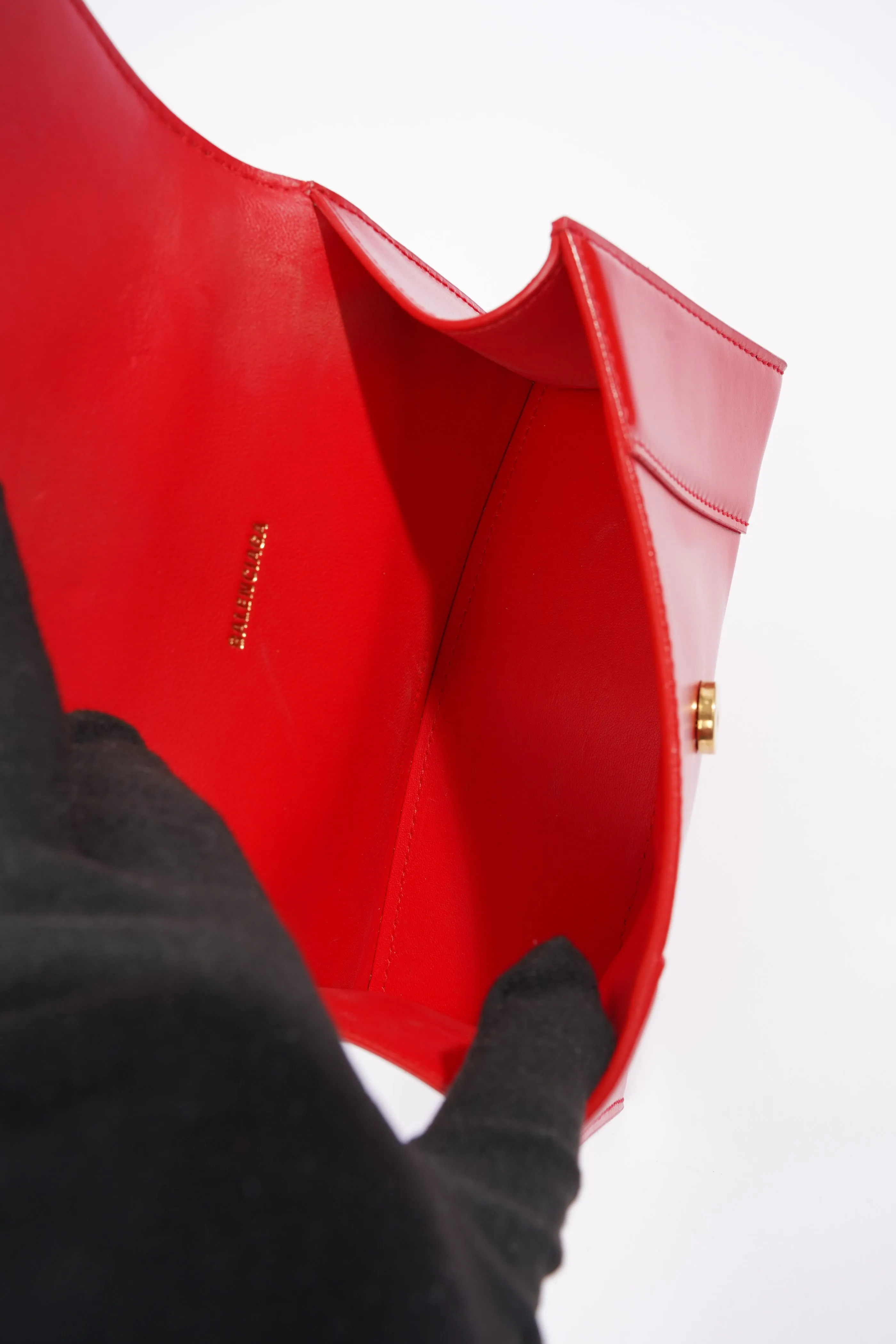 Balenciaga Hourglass Bag Red Leather XS