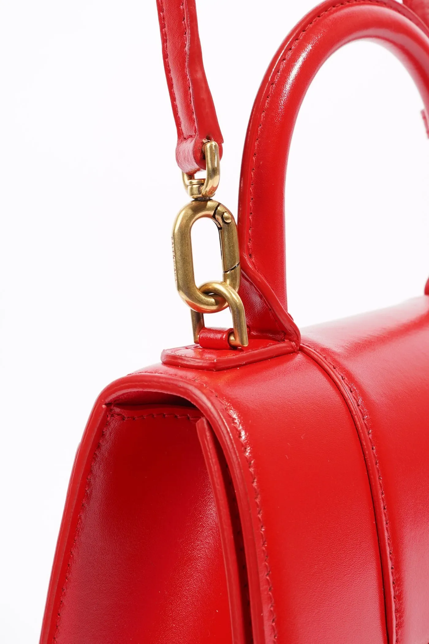 Balenciaga Hourglass Bag Red Leather XS