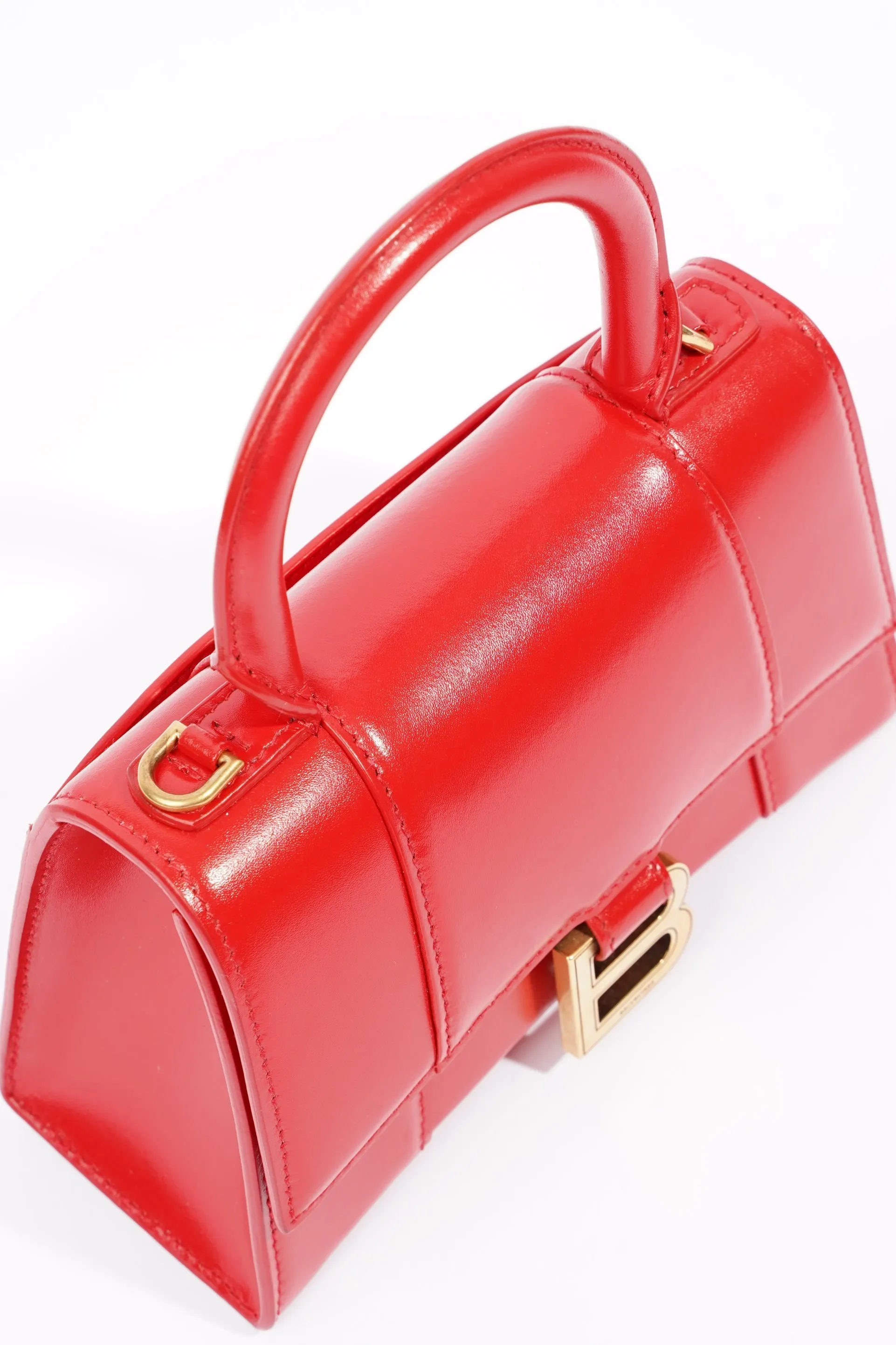 Balenciaga Hourglass Bag Red Leather XS