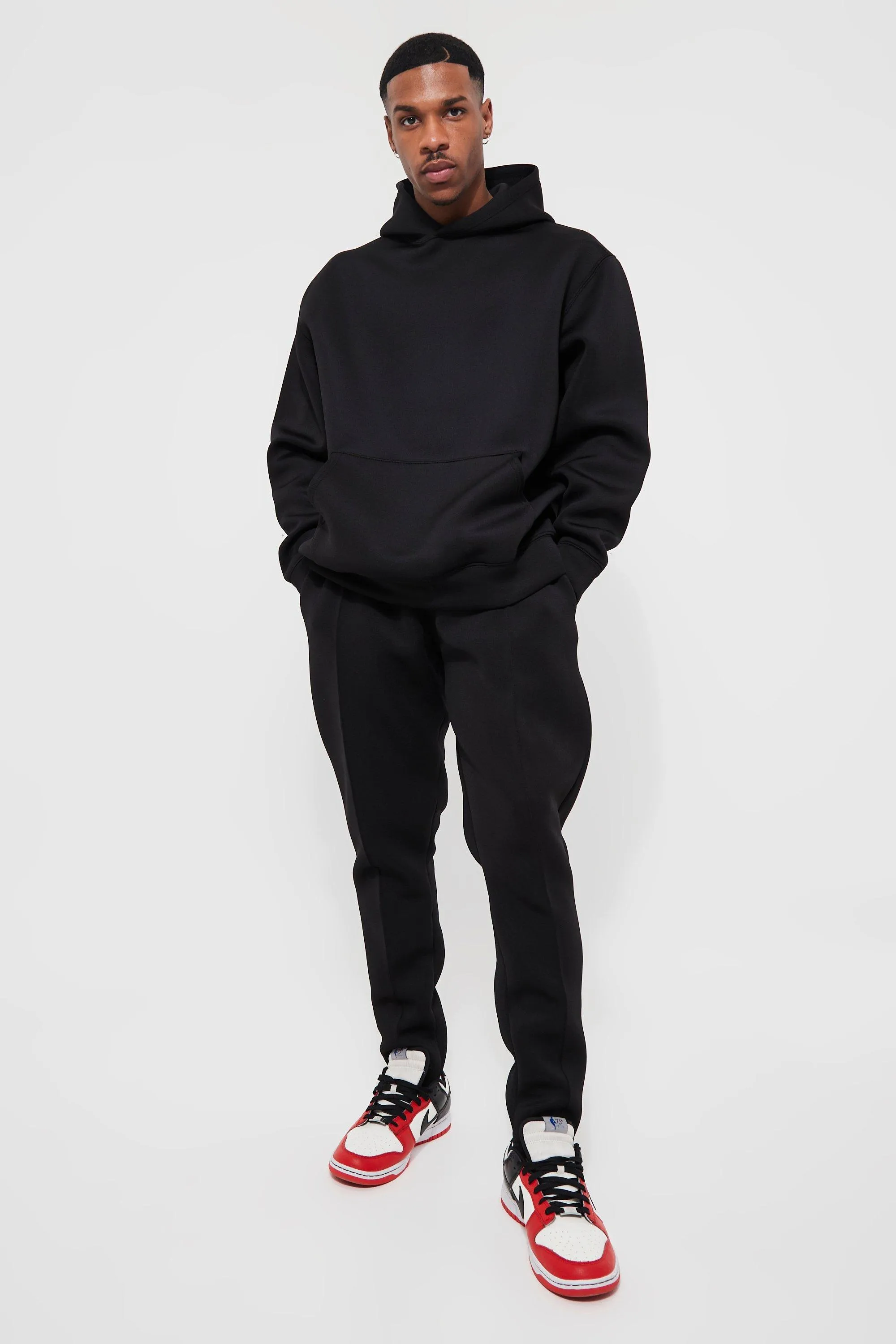 Bonded Scuba Oversized Hooded Tracksuit | boohooMAN UK