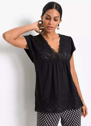 bonprix Lace Trim Tunic | Grattan