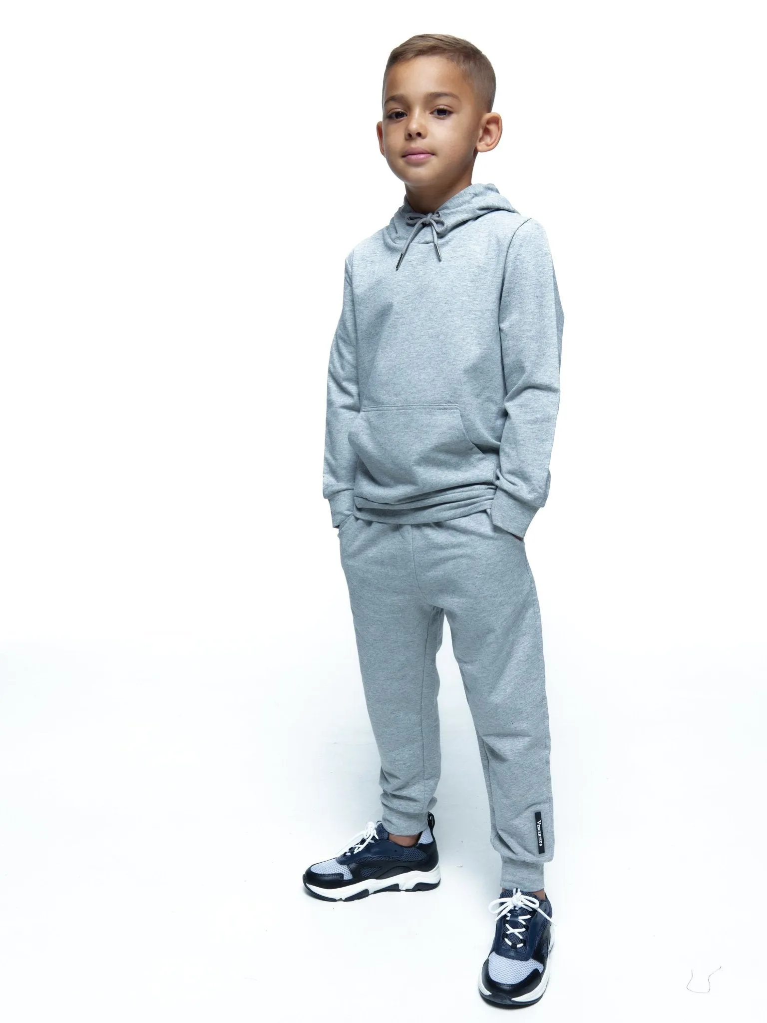 Boy's Grey Logo Panel Tracksuit