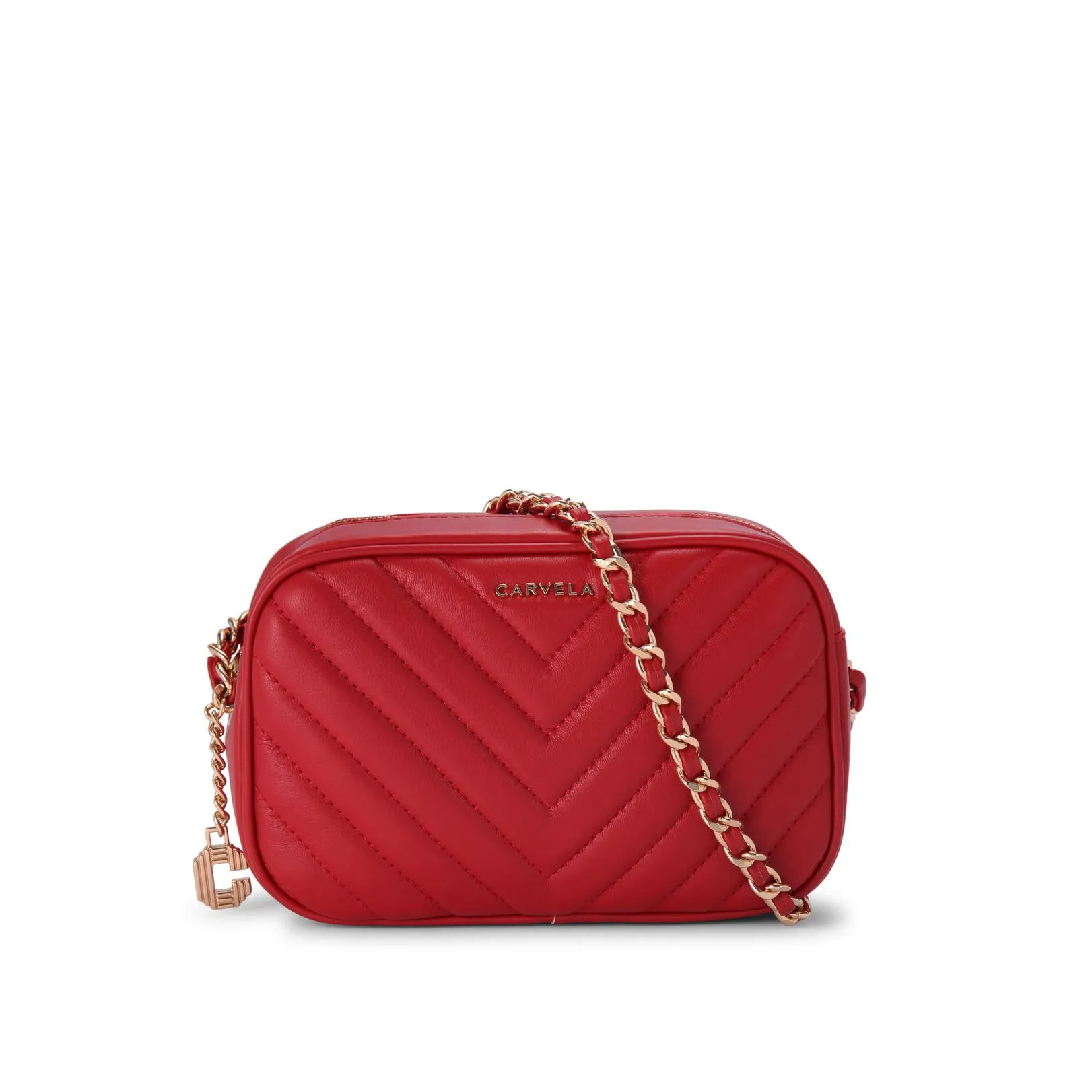 Carvela Women's Cross Body Bag Red Synthetic Lola