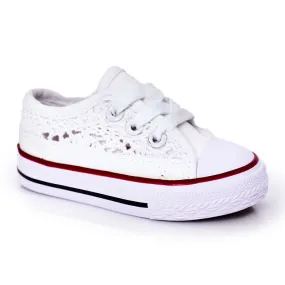 Children's Sneakers With Lace White Roly-Poly