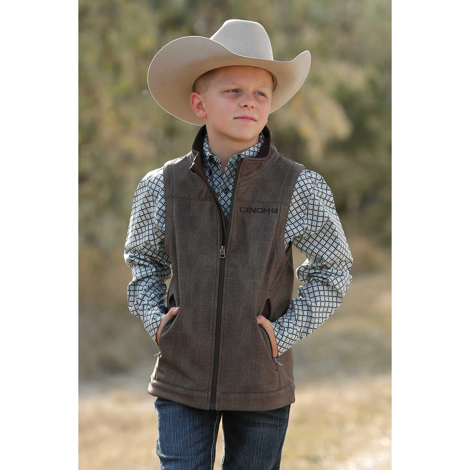 Cinch Boys Brown Bonded Vest