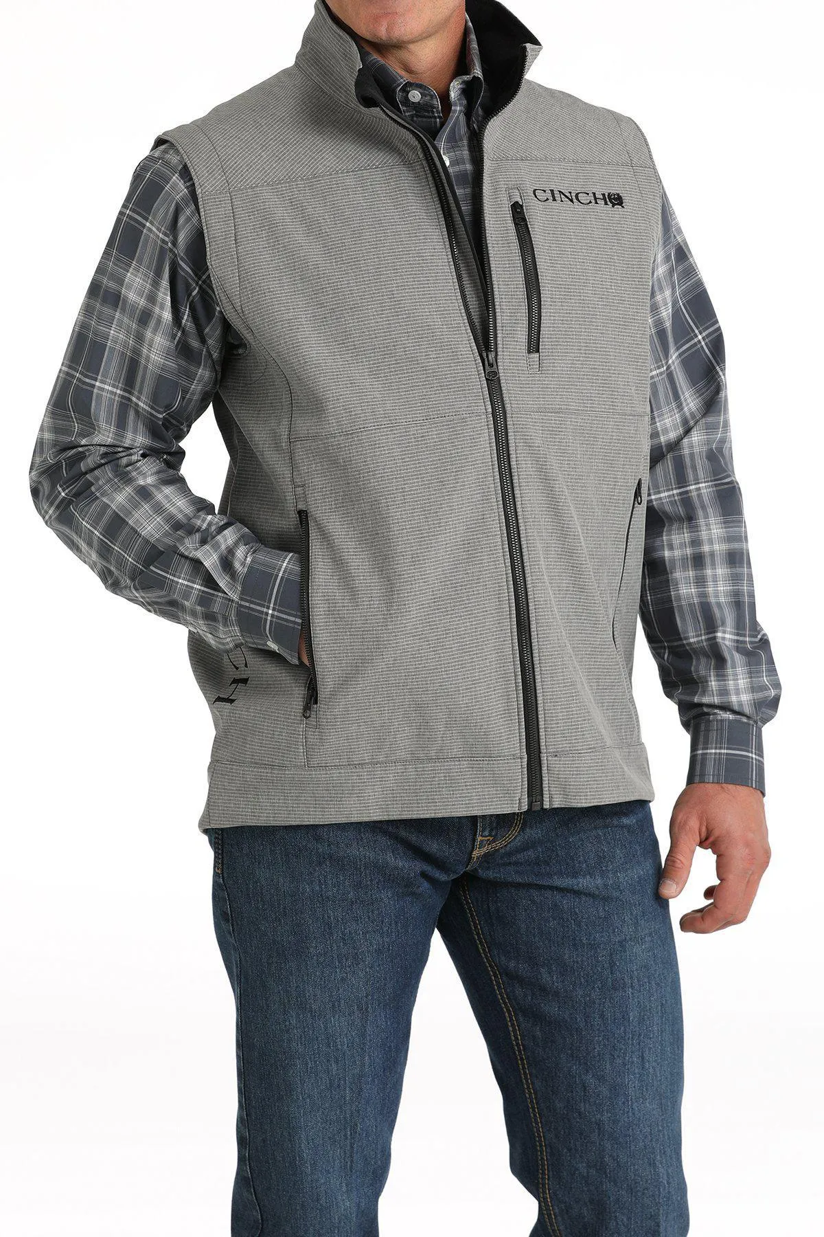 CINCH MENS BONDED GRAY VEST | MWV1515023