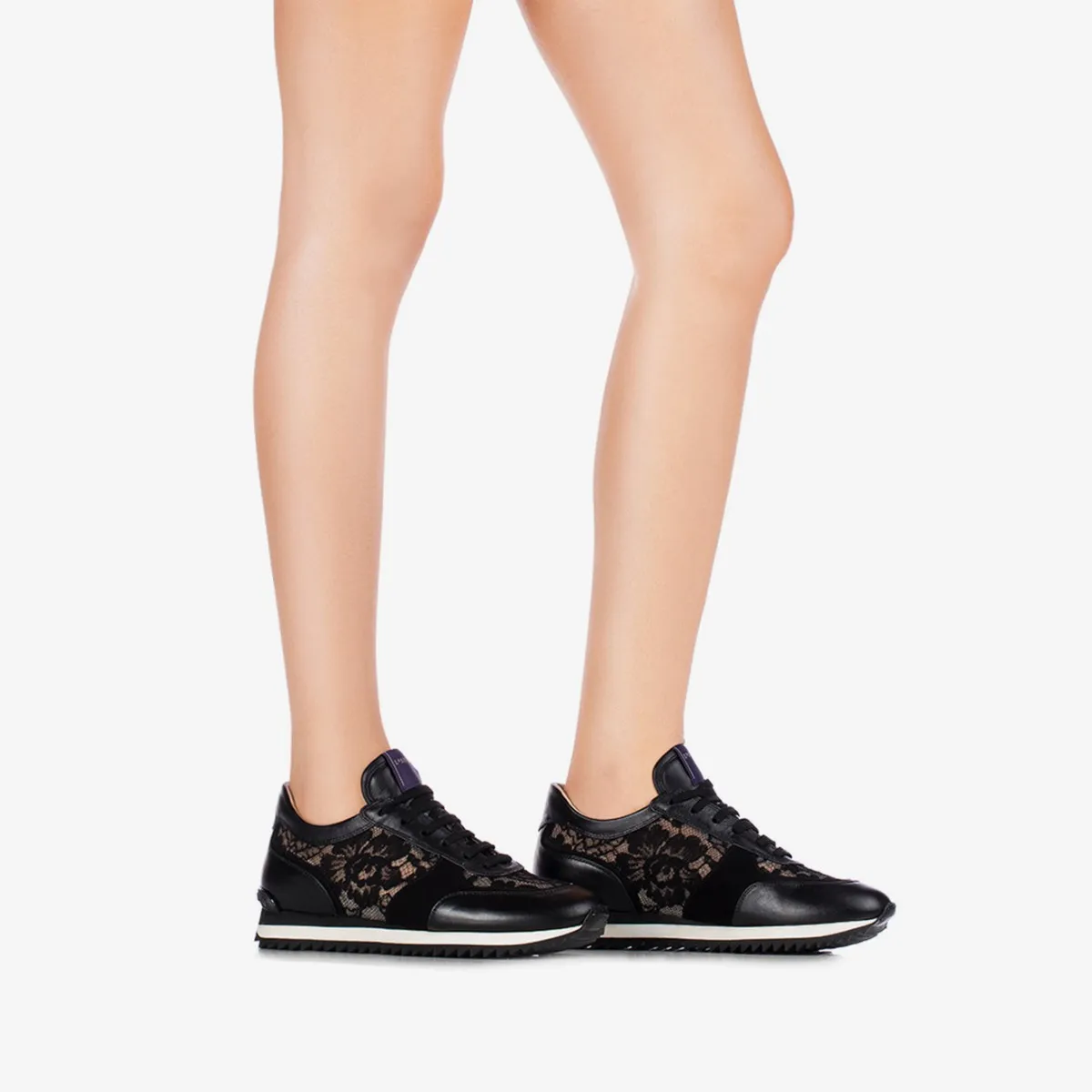 CLAIRE RUNNING Black lace running shoe