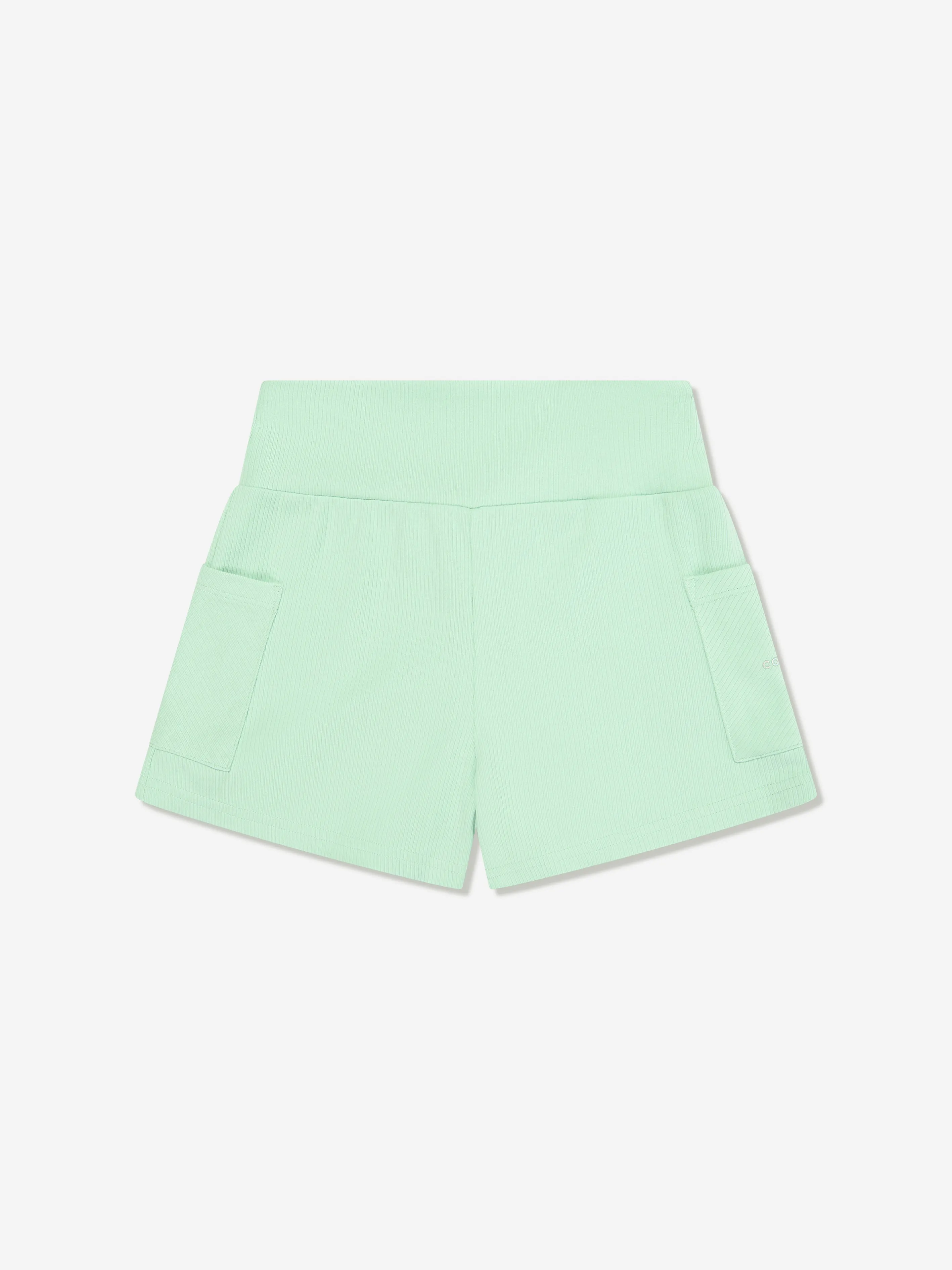 Converse Girls Wide Waistband Rib Shorts in Green