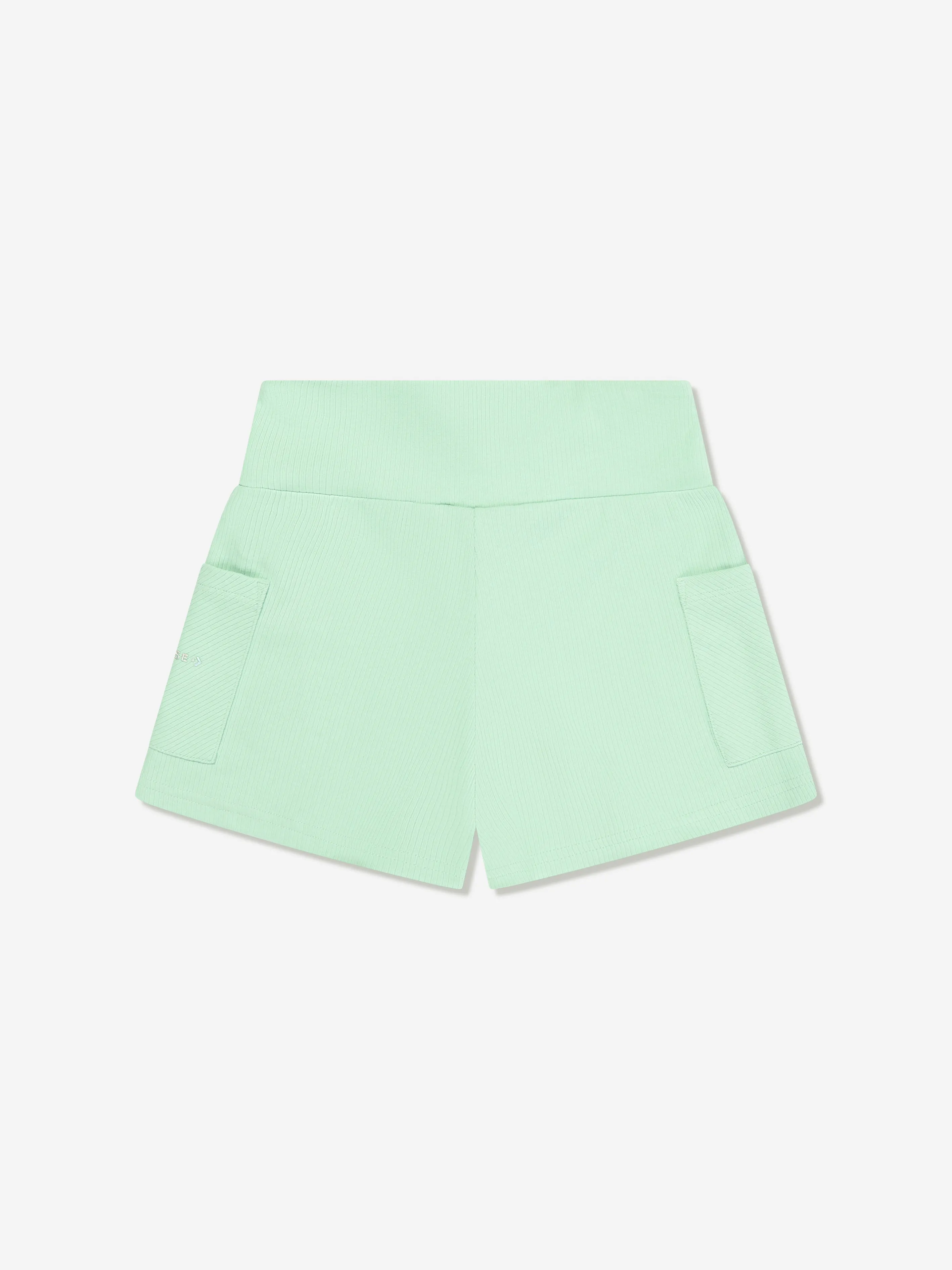 Converse Girls Wide Waistband Rib Shorts in Green