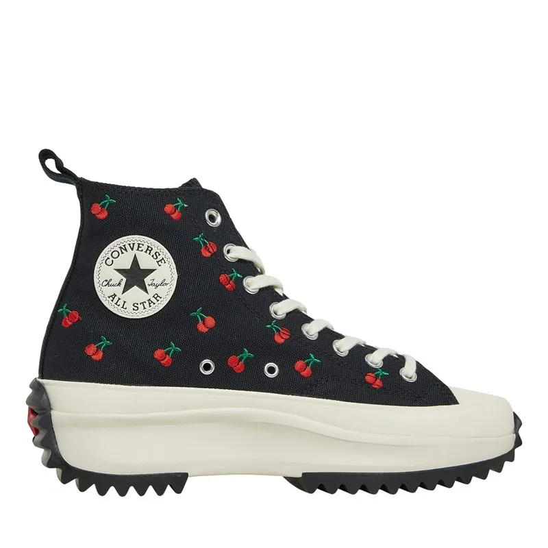 Converse Run Star Hike Platform Cherries Trainers Black/Egret/Red