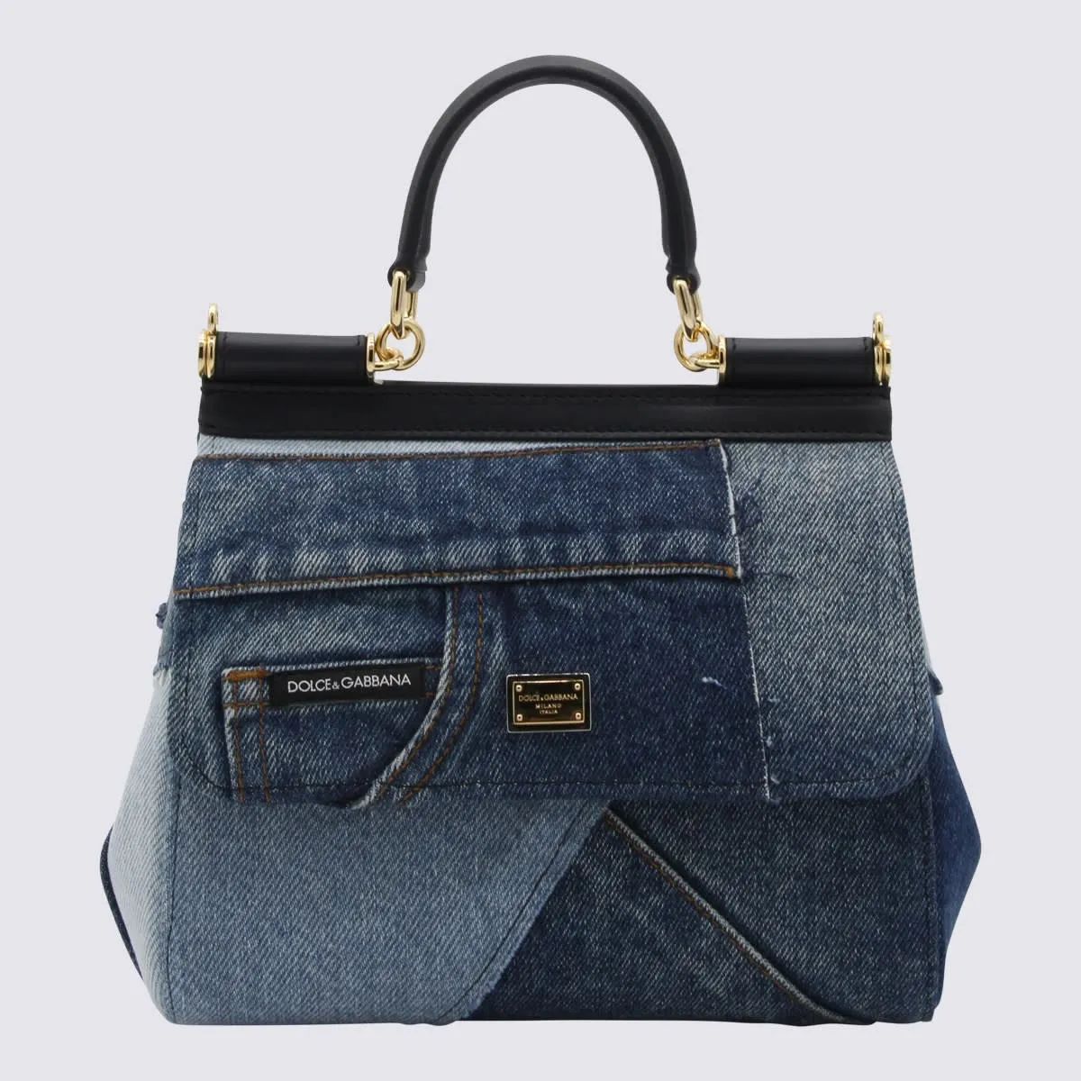 Dolce & Gabbana Denim Cotton And Leather Sicily Handle Bag