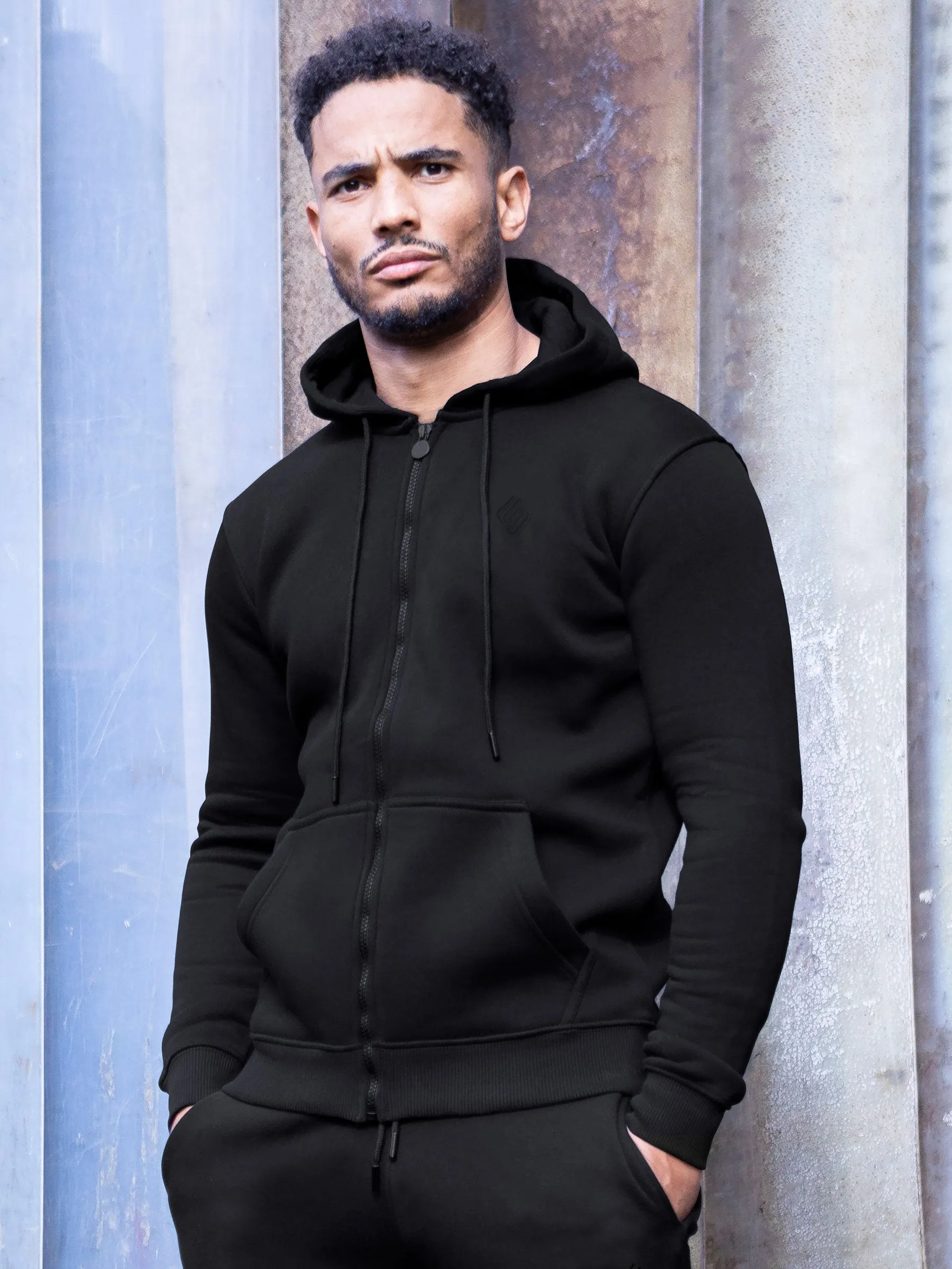 Enzo Mens Slim Fit Zip Up Tracksuit Jog Set