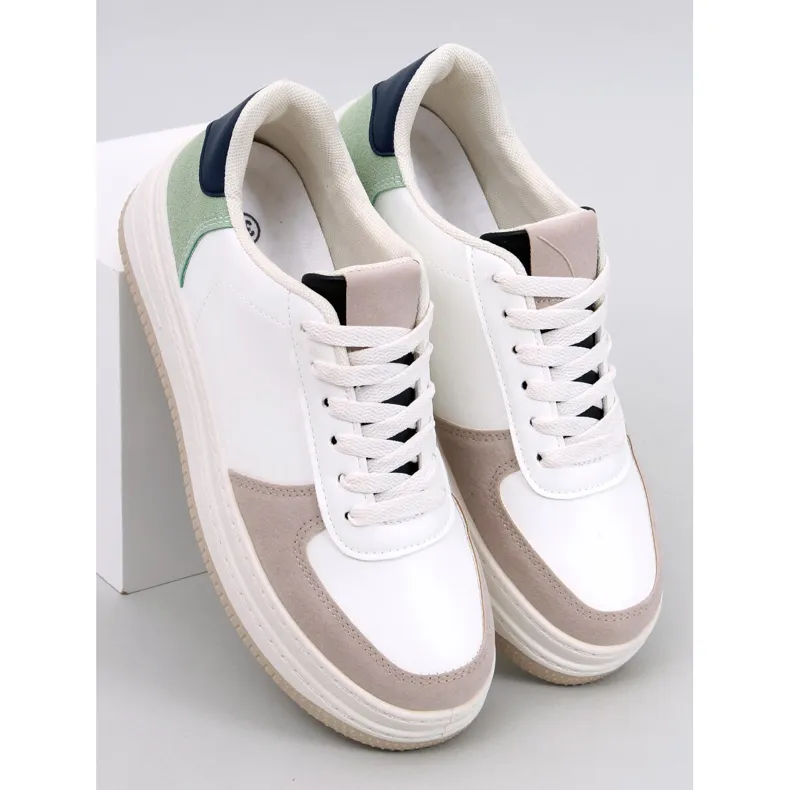 Everss Khaki women's sneakers white