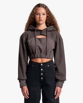 Feng Chen Wang Paneled Hoodie in Charcoal Grey