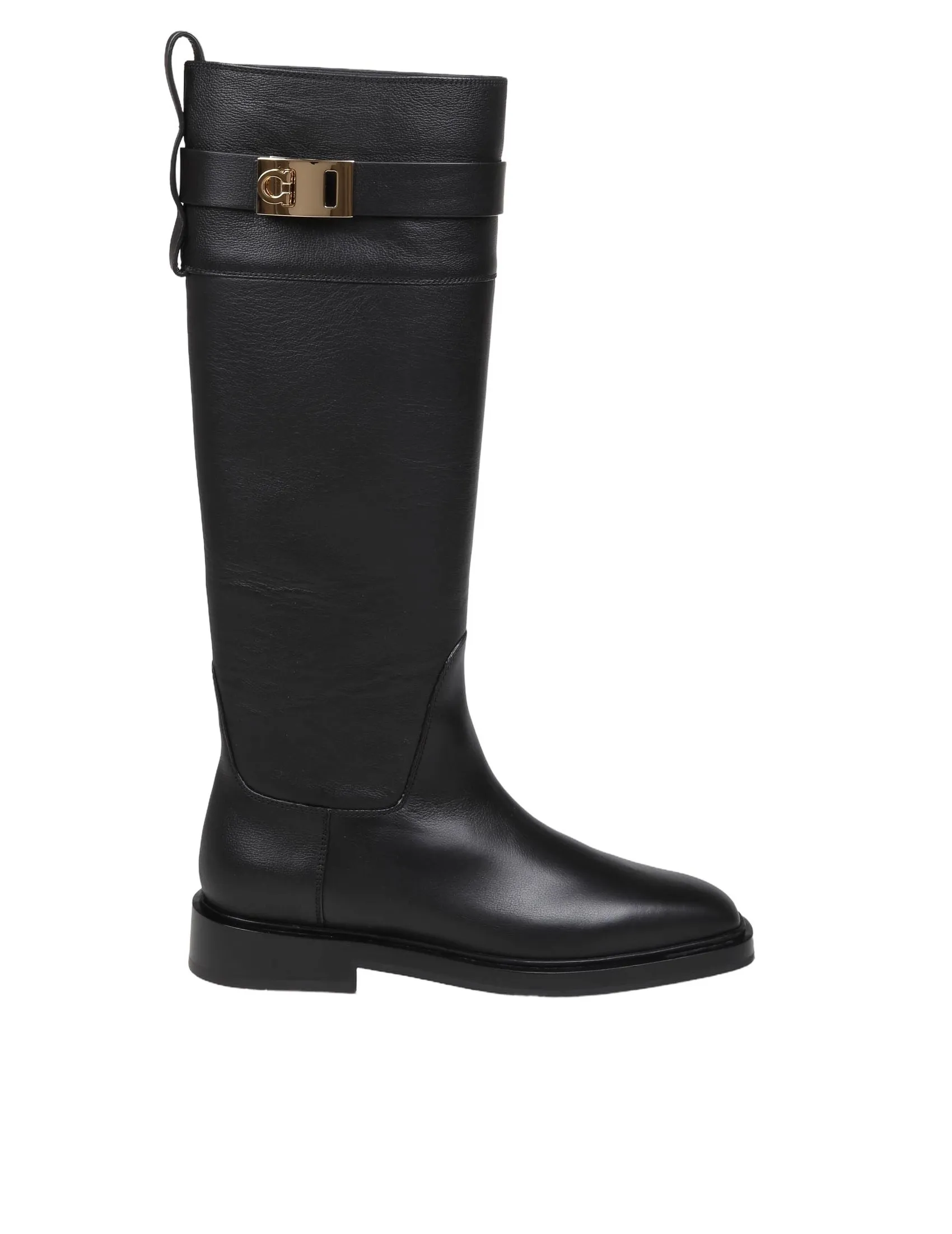 FERRAGAMO RONY BOOT IN BLACK LEATHER