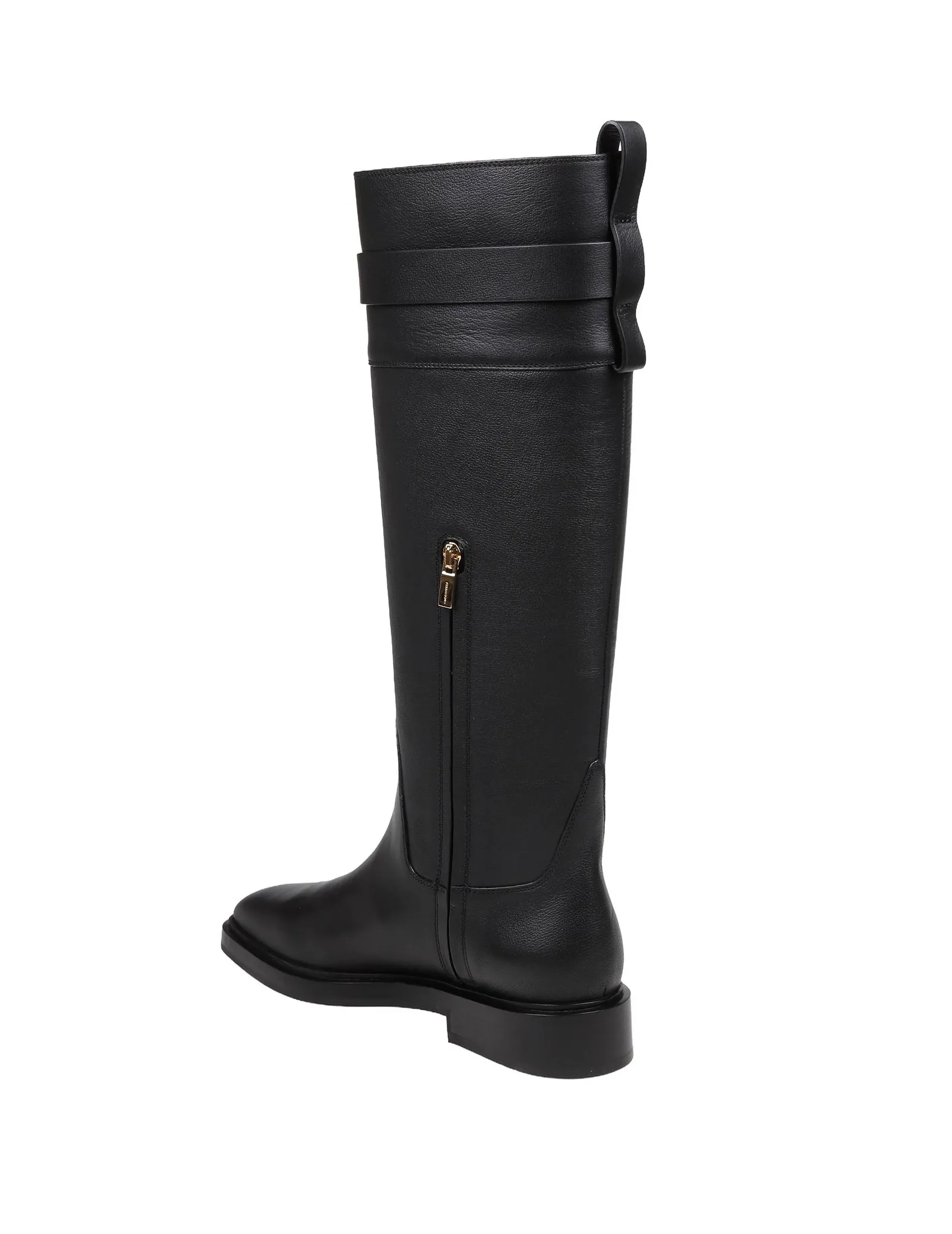 FERRAGAMO RONY BOOT IN BLACK LEATHER