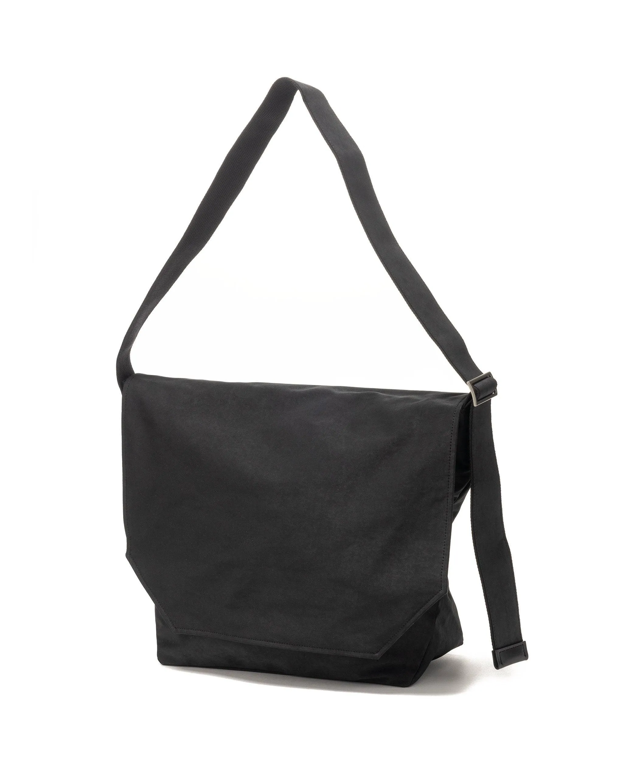 Flap Shoulder Big Shoulder Bag Black