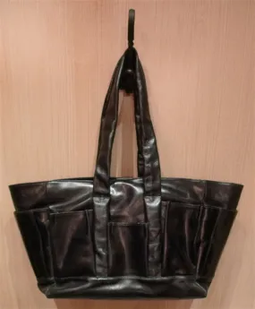 Flavio Olivera Black Leather Utility Shoulder Bag