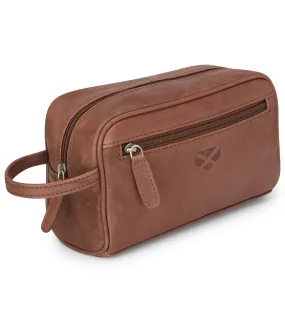 Full Grain Leather Wash Bag - Monarch