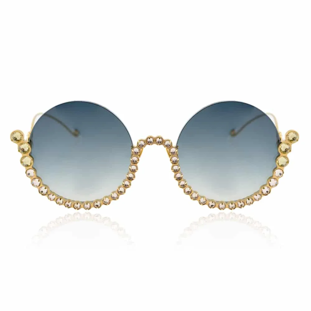 --Half moon gold sunglasses-