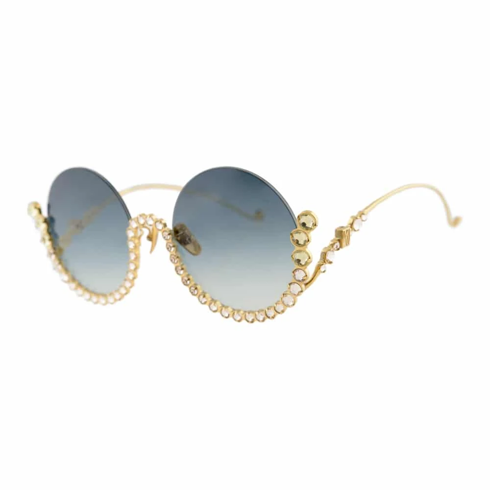 --Half moon gold sunglasses-