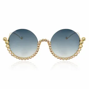 --Half moon gold sunglasses-