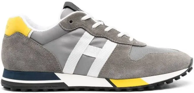 Hogan panelled suede sneakers Grey