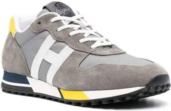 Hogan panelled suede sneakers Grey