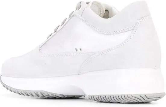 Hogan studded logo lace up sneakers White