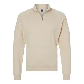 J. America Unisex Oatmeal Triblend Fleece Quarter-Zip