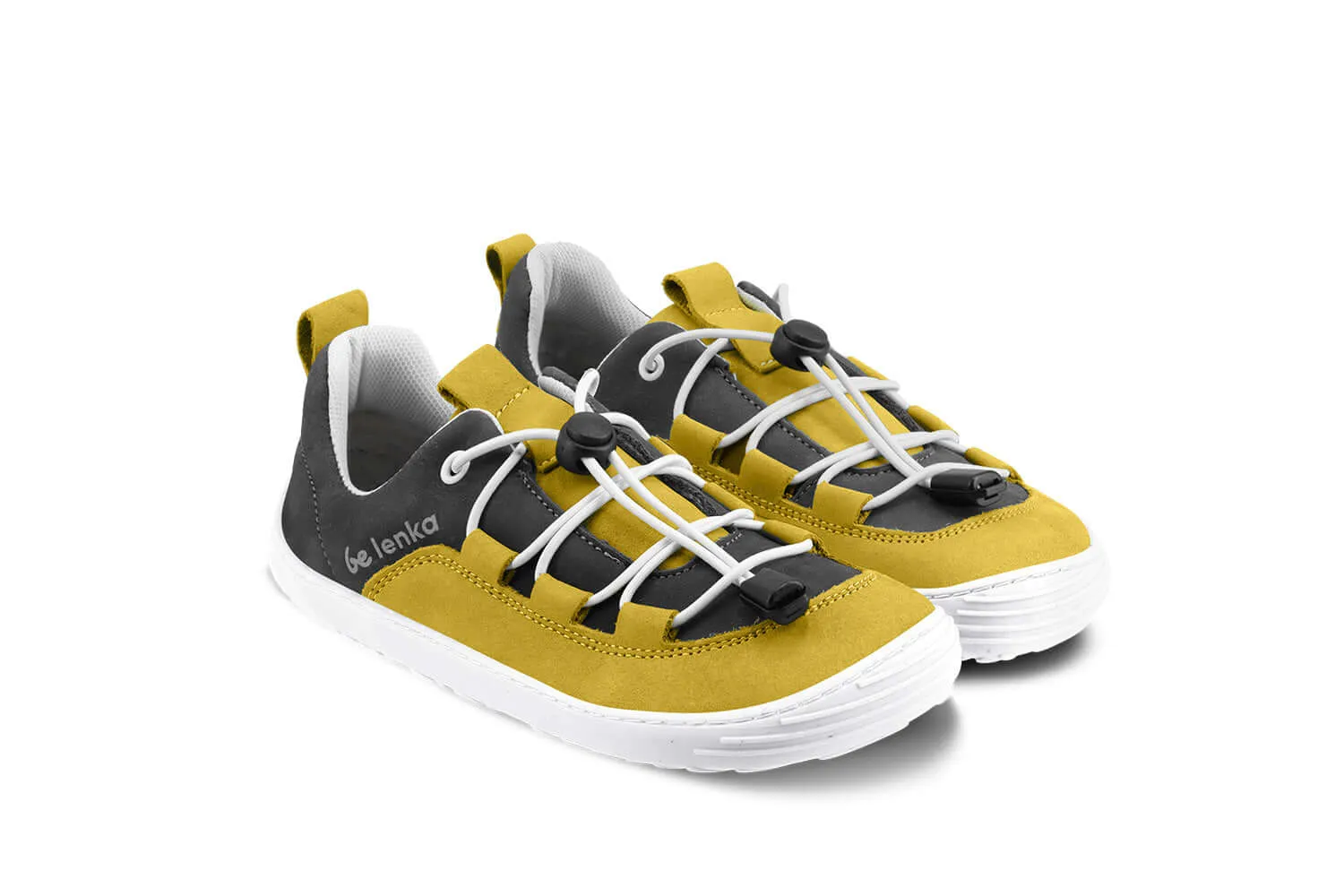 Kids barefoot sneakers Be Lenka Xplorer - Yellow & Olive Black