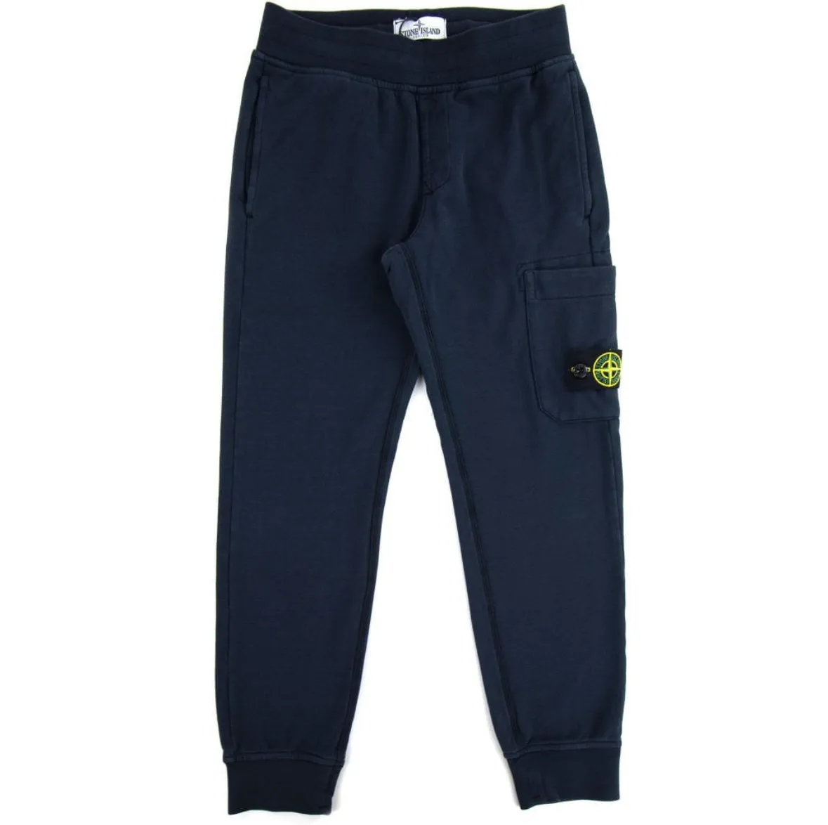 KIDS STONE ISLAND COTTON LOGO CARGO TRACKSUIT BOTTOMS - BLUE