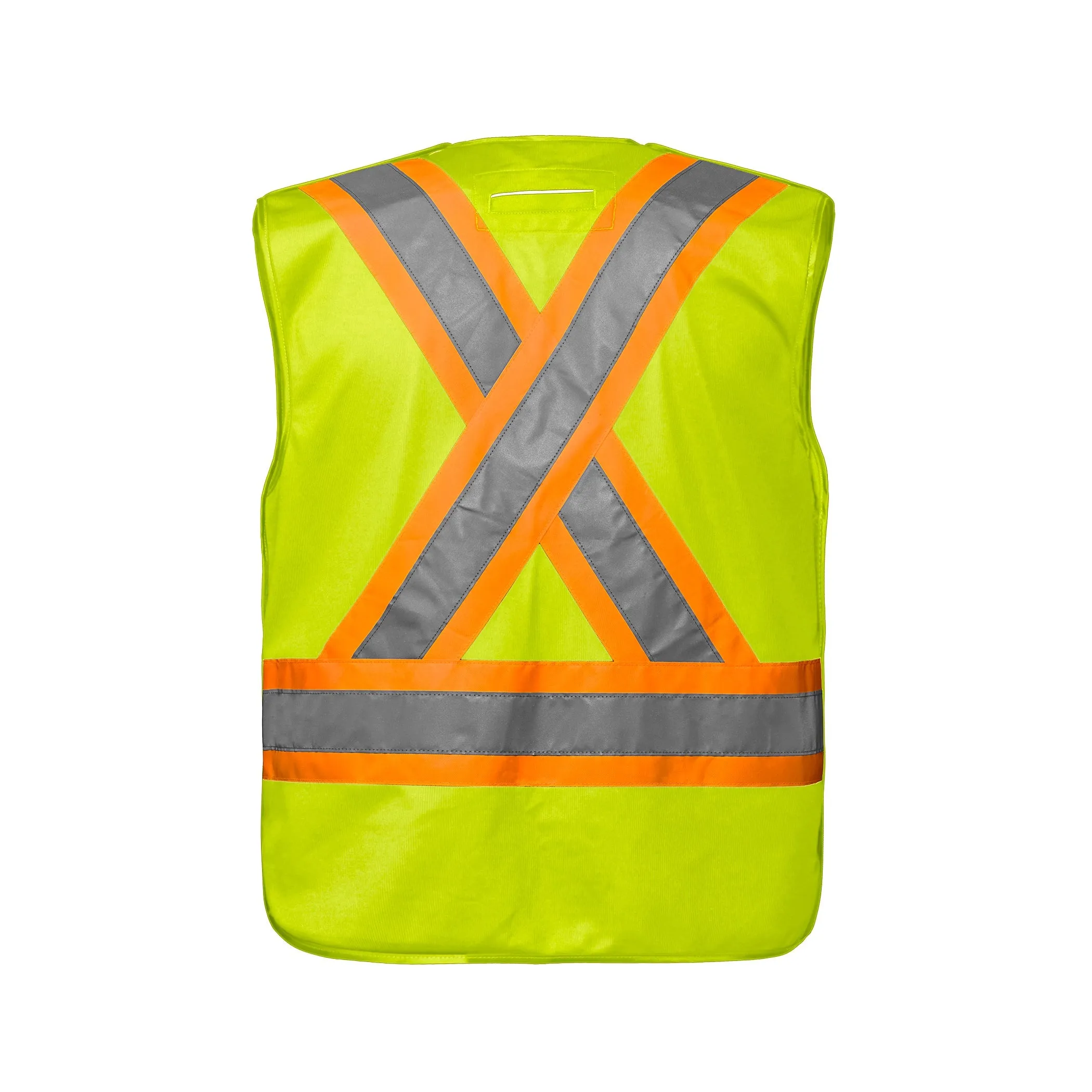 L01145 - Vanguard - Tricot Hi-Vis 5 Point Tear-Away Vest - Dual Sized