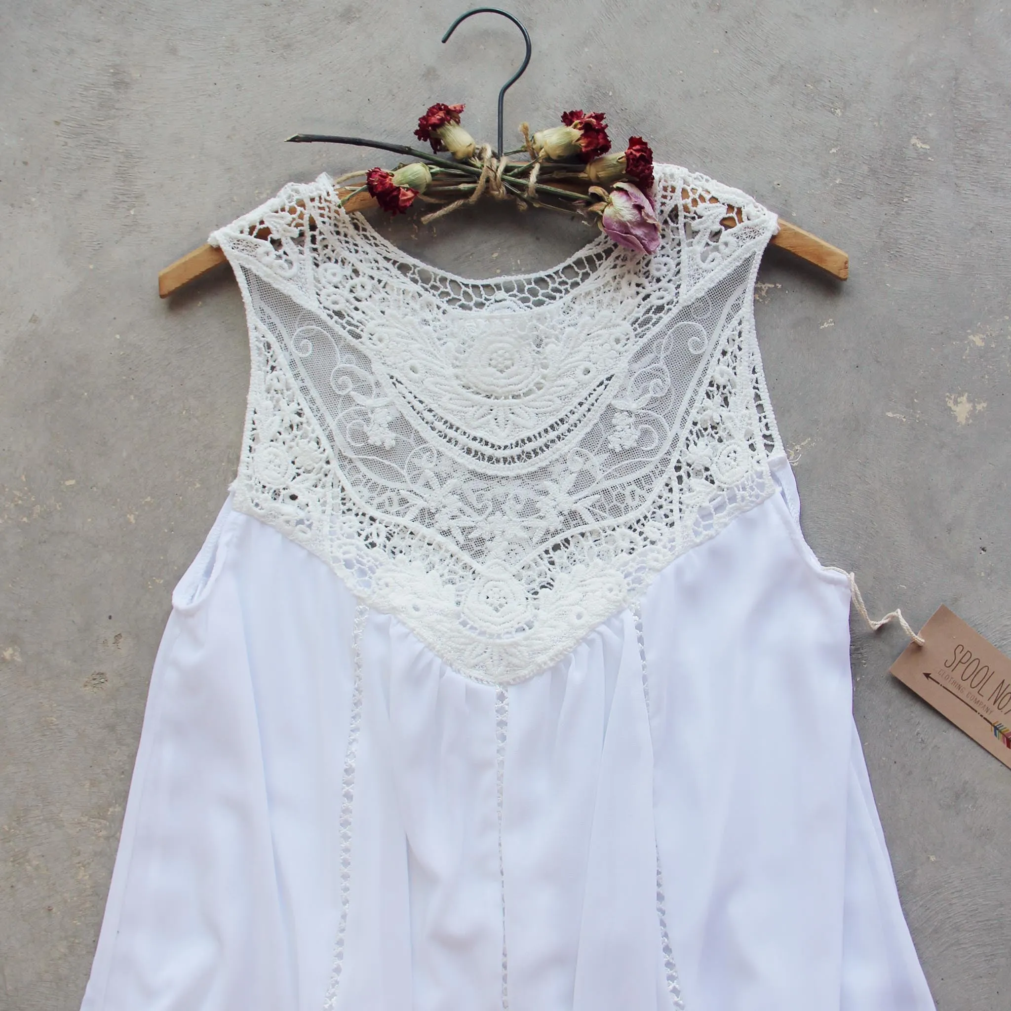 Lace Gypsy Tunic Dress in White