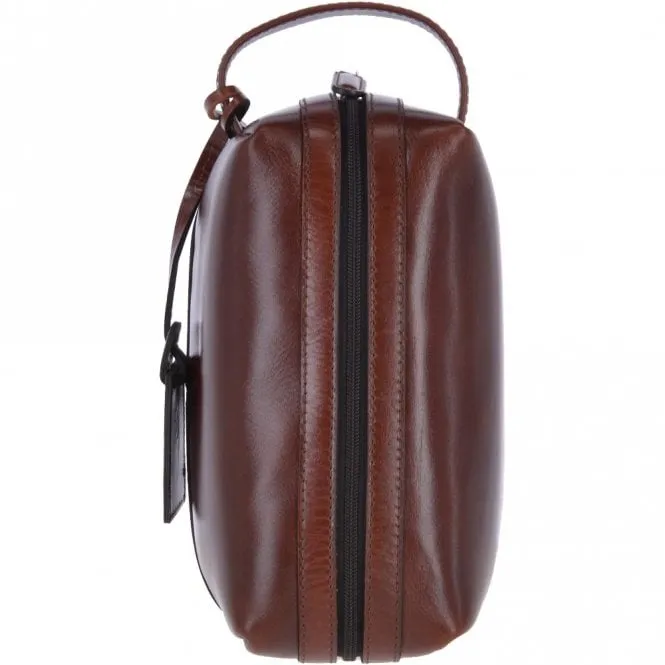 Leather Wash Bag Brandy : Rudy