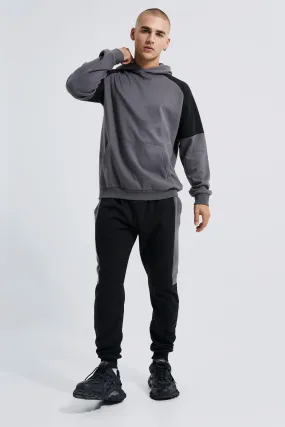 Lightweight Colour Block Hooded Tracksuit | boohooMAN UK