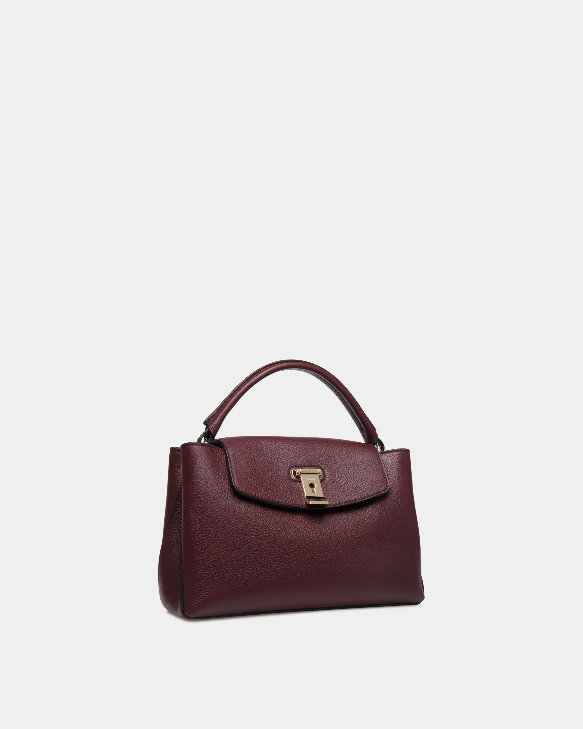 Lock Me Small Top Handle Bag In Andorra Grained Leather 