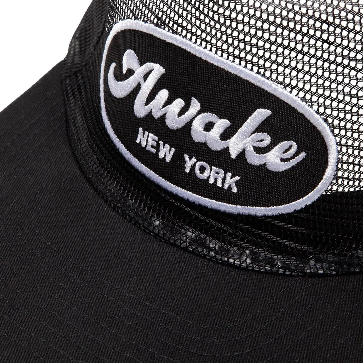 LOGO PATCH MESH TRUCKER HAT BLACK | Bodega