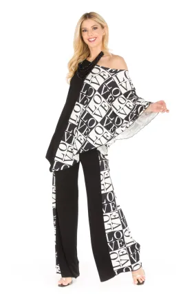 Love V Point Tunic Palazzo Set