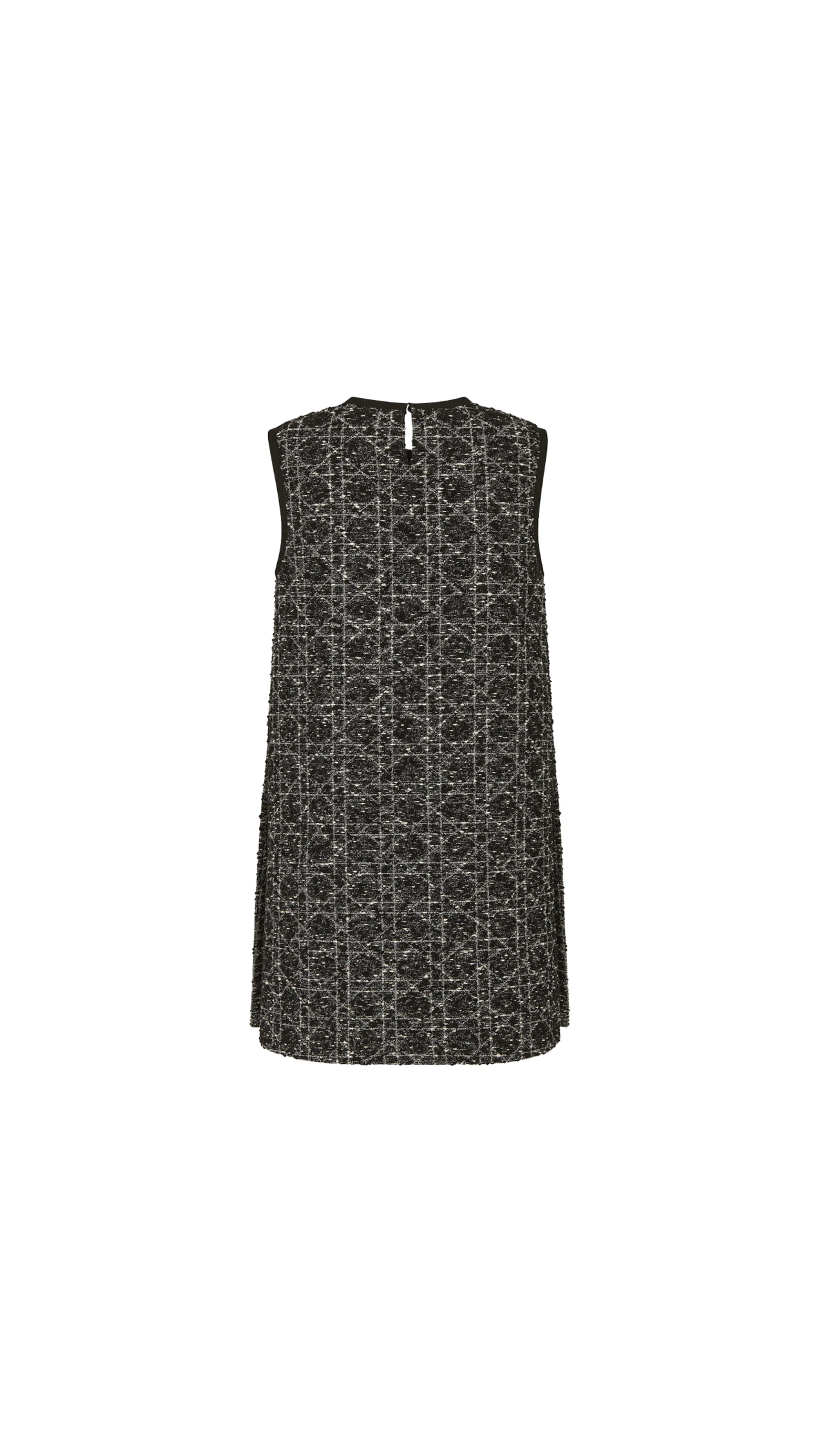 Macrocannage Sleeveless Tunic - Black/White