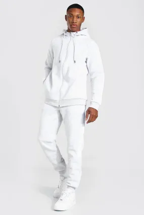 Man Roman Zip Hooded Tracksuit With Panels