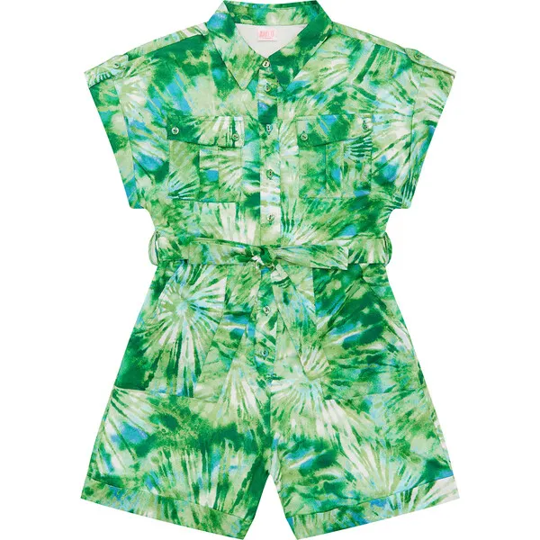 Marlo Kids Luna Short Sleeve Romper, Emerald