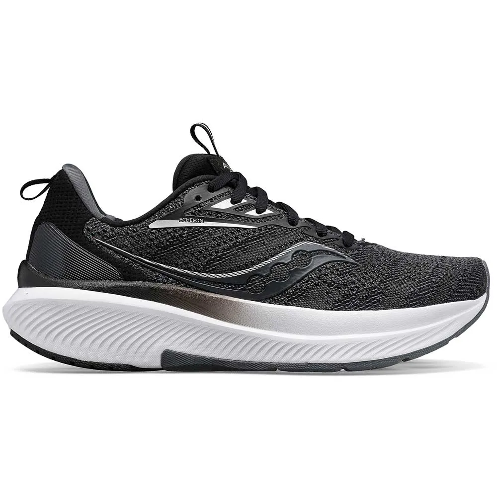 Men's Echelon 9 Running Shoe - Black/White- Wide (2E)