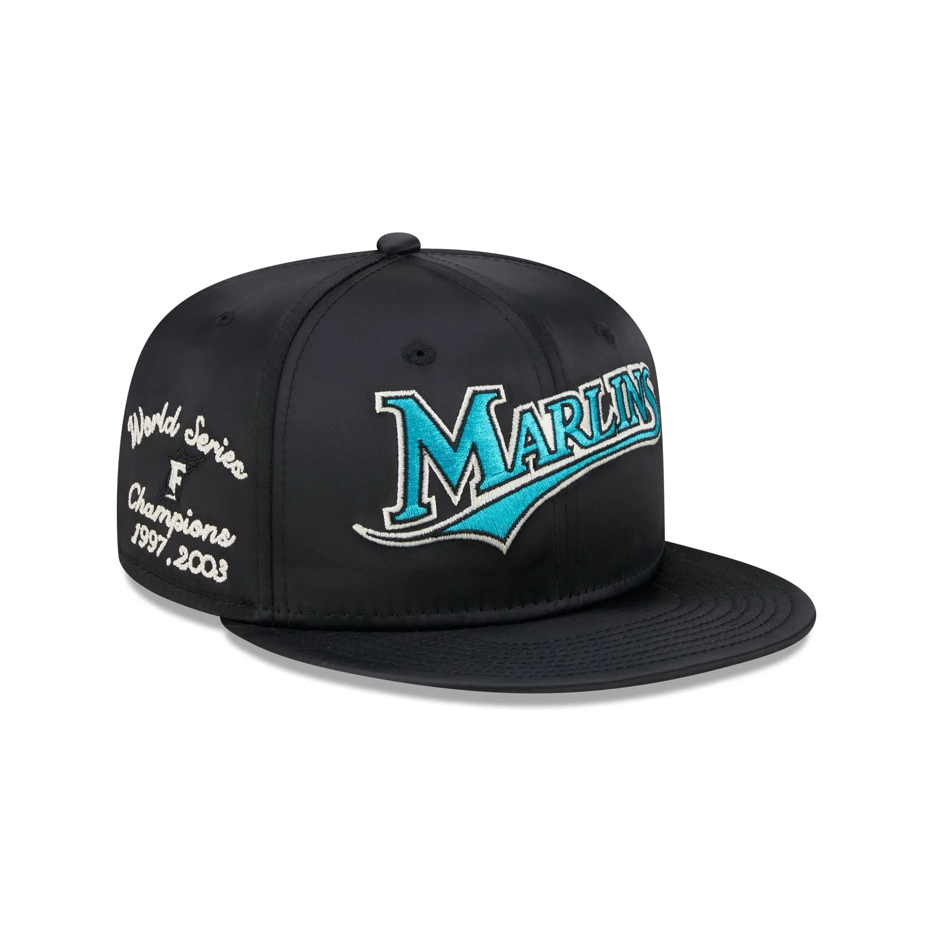 Miami Marlins Satin Script 9FIFTY Snapback Hat